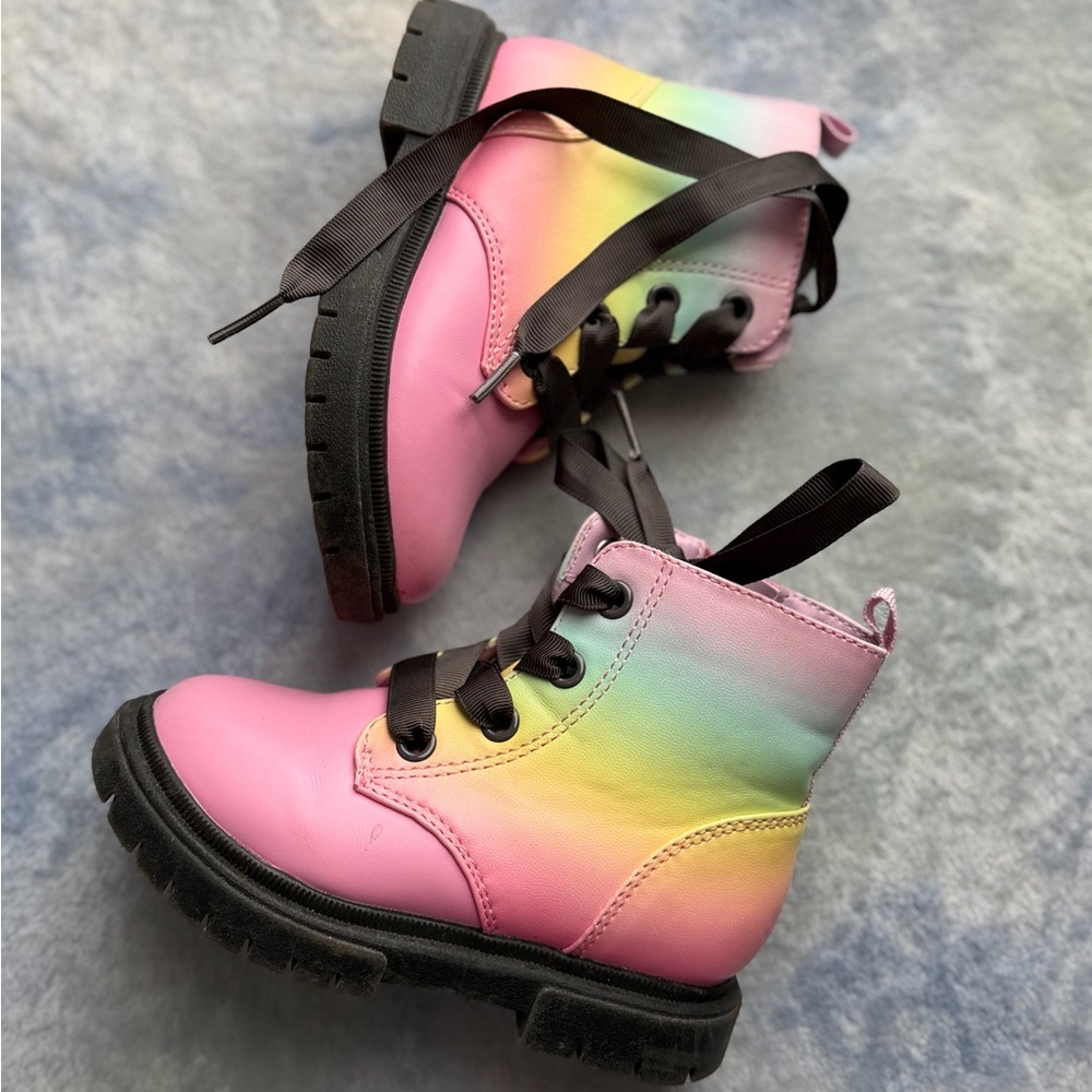 Cat & Jack Pink and Rainbow Kids Boots
